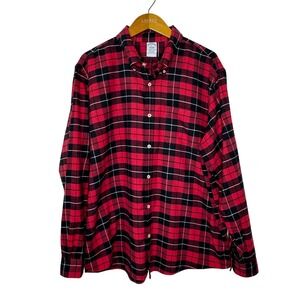 Brooks Brothers Red/Black Plaid Flannel Button Front Shirt Mens‎ XL